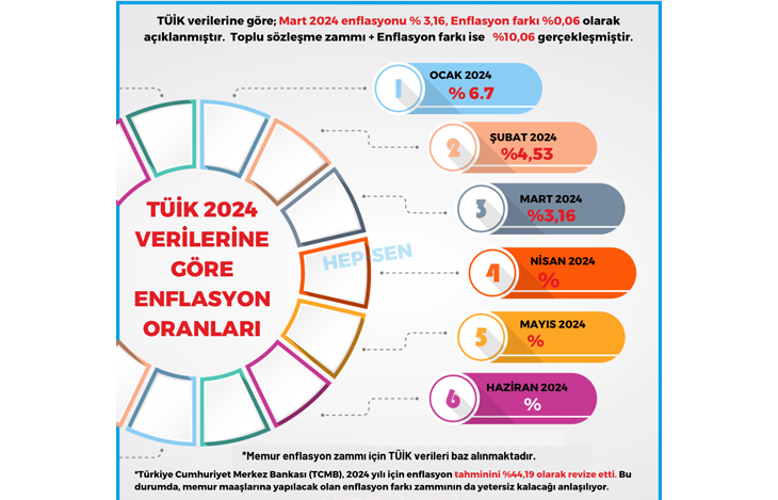 TÜİK 2024 VERİLERİNE GÖRE MART AYI ENFLASYON ORANLARI